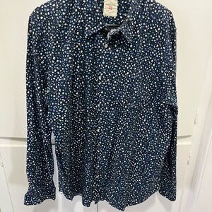 GAP Men's Blue Patterned Shirt